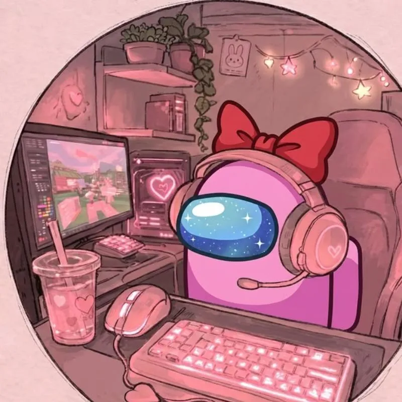 Among Us PFP #8 (aesthetic, gaming, pink)
