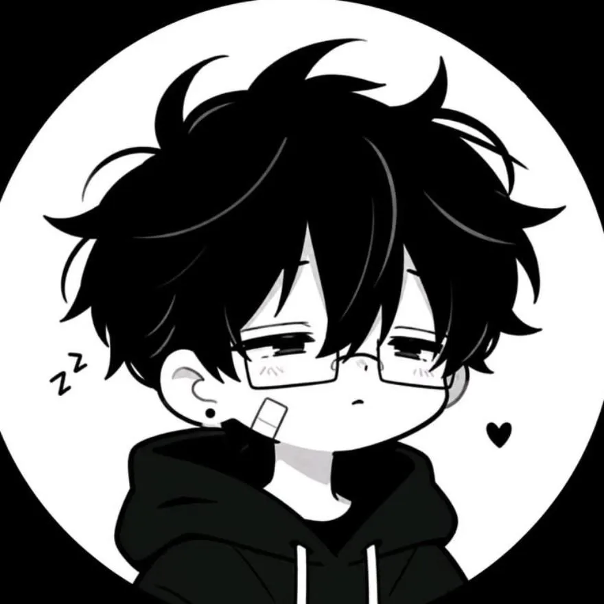Anime PFP #18 (black and white, boy, cute)