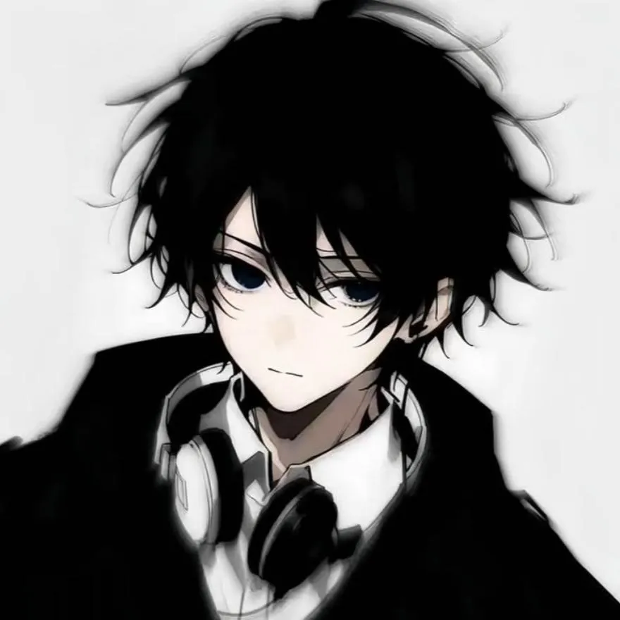 Anime PFP #19 (black and white, boy)