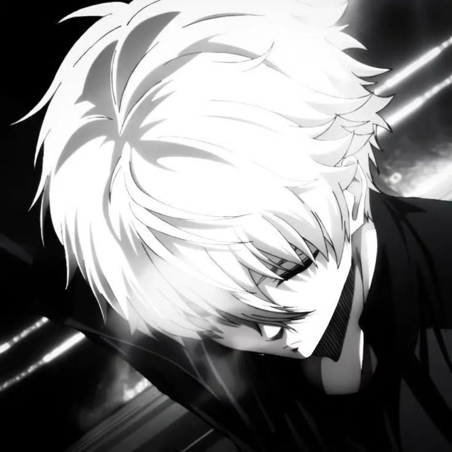 Anime PFP #20 (black and white, boy, dark)