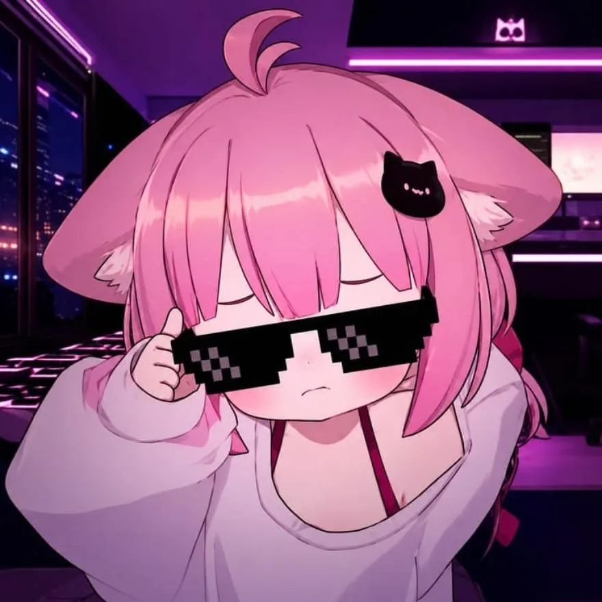 Anime PFP #8 (funny, girl, pink)