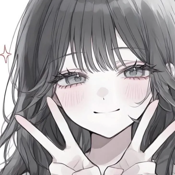 Anime PFP #9 (black and white, cute, girl)