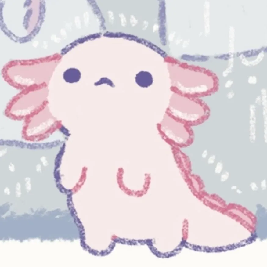 Axolotl PFP #4 (cute, drawing, pink)