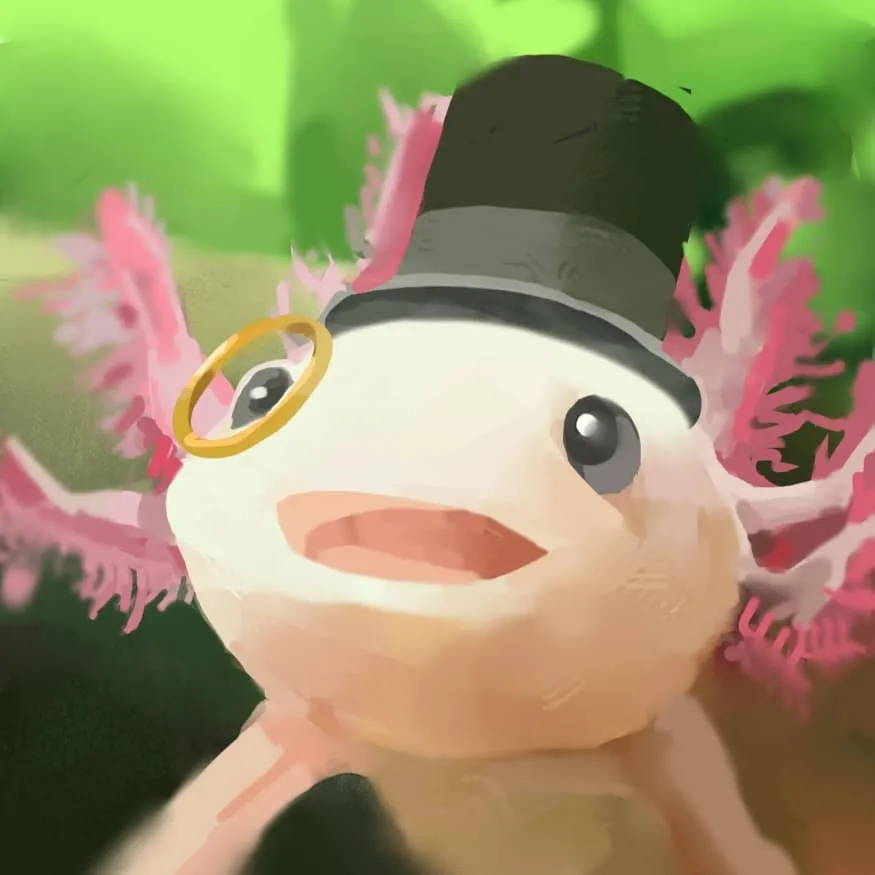 Axolotl PFP #7 (drawing, funny, hat)