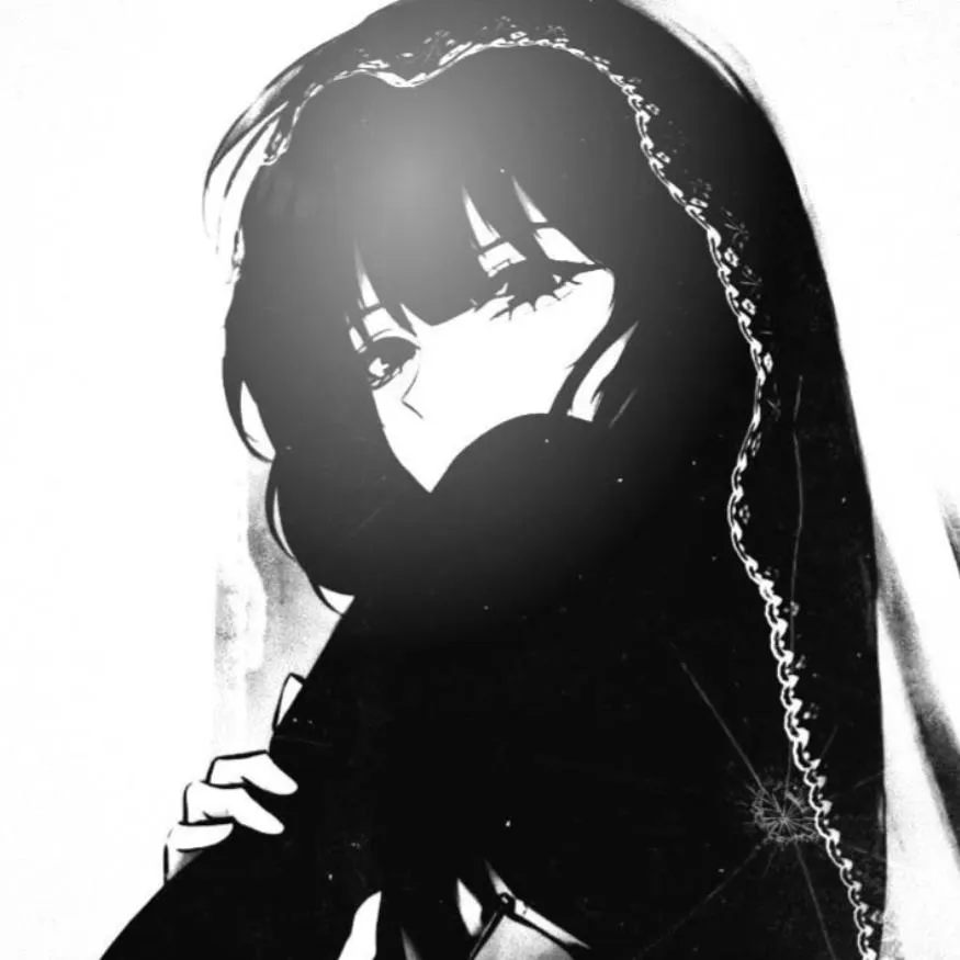 Black PFP #30 (anime, black and white, girl)