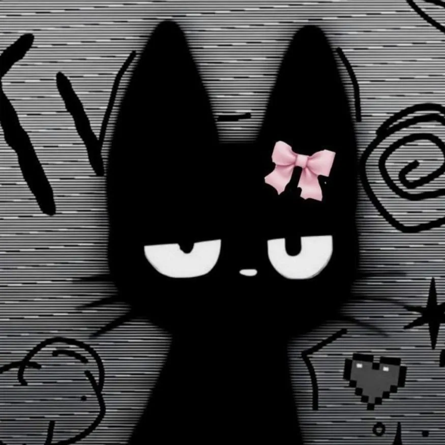 Black PFP #31 (aesthetic, cartoon, cat)