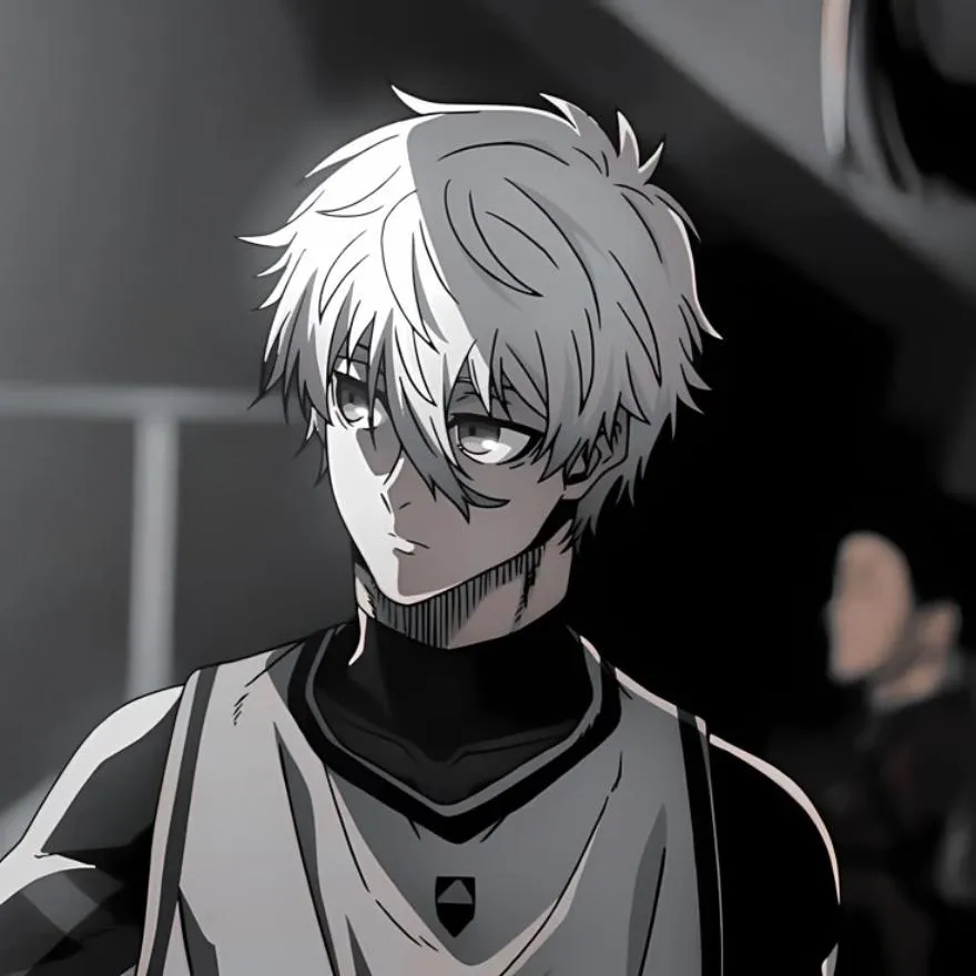 Blue Lock PFP #4 (black and white, nagi)