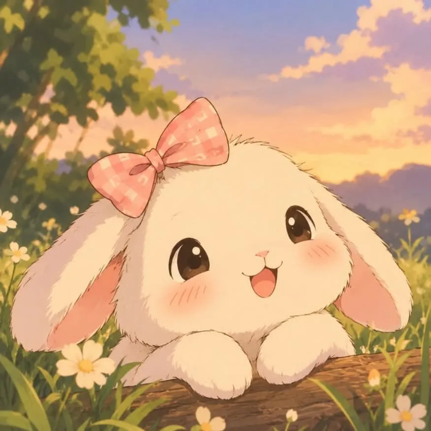 Bunny PFP #6 (bow, cute, nature)