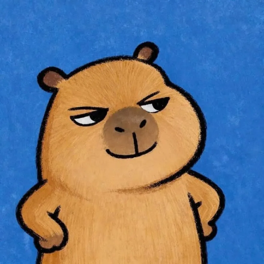 Capybara PFP #10 (blue, cartoon, funny)