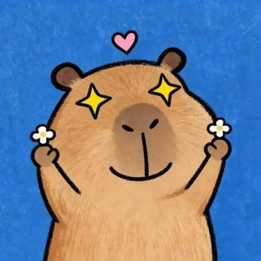 Capybara PFP #13 (blue, cartoon, cute)