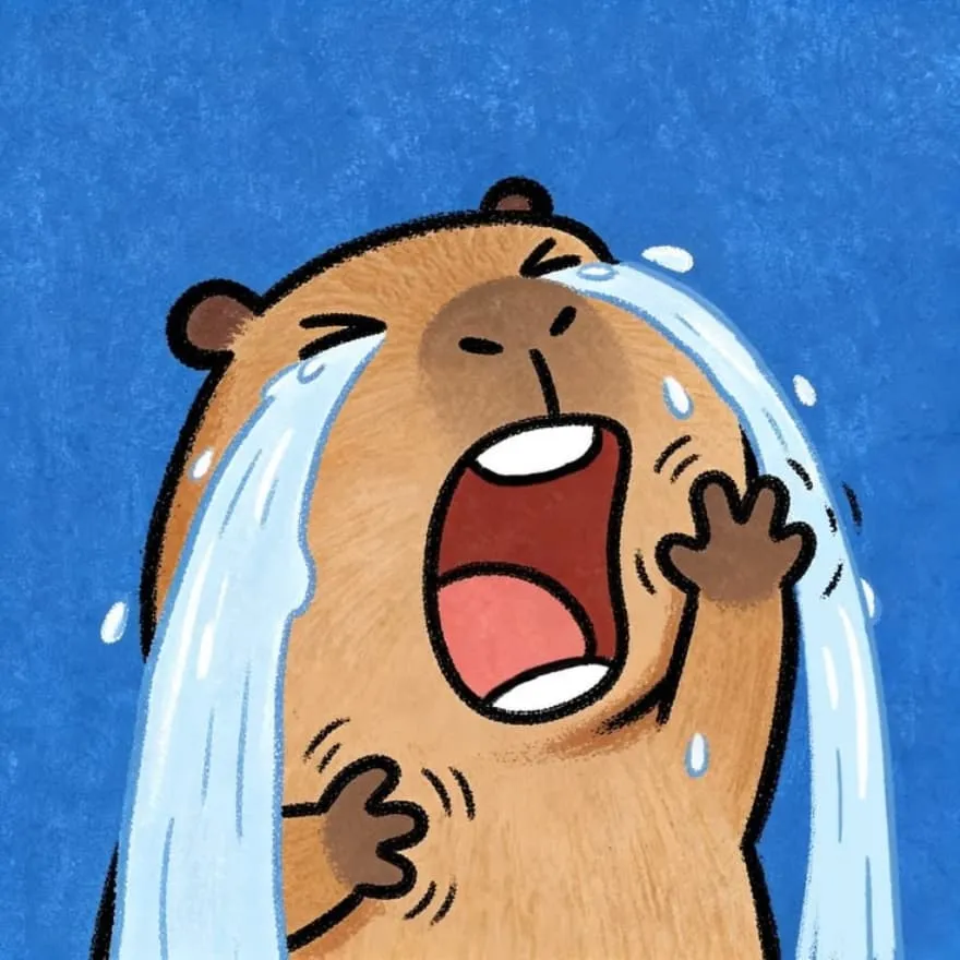Capybara PFP #14 (cartoon, funny, sad)