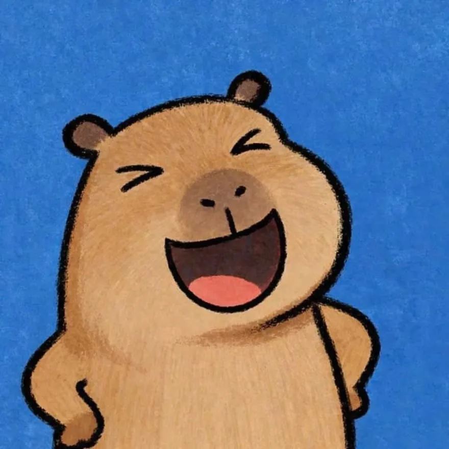 Capybara PFP #7 (blue, cartoon, funny)