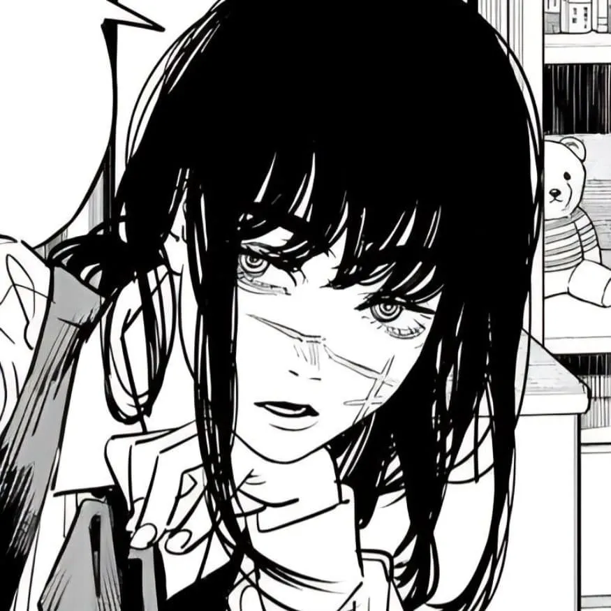 Chainsaw Man PFP #23 (asa, black and white, manga, yoru)