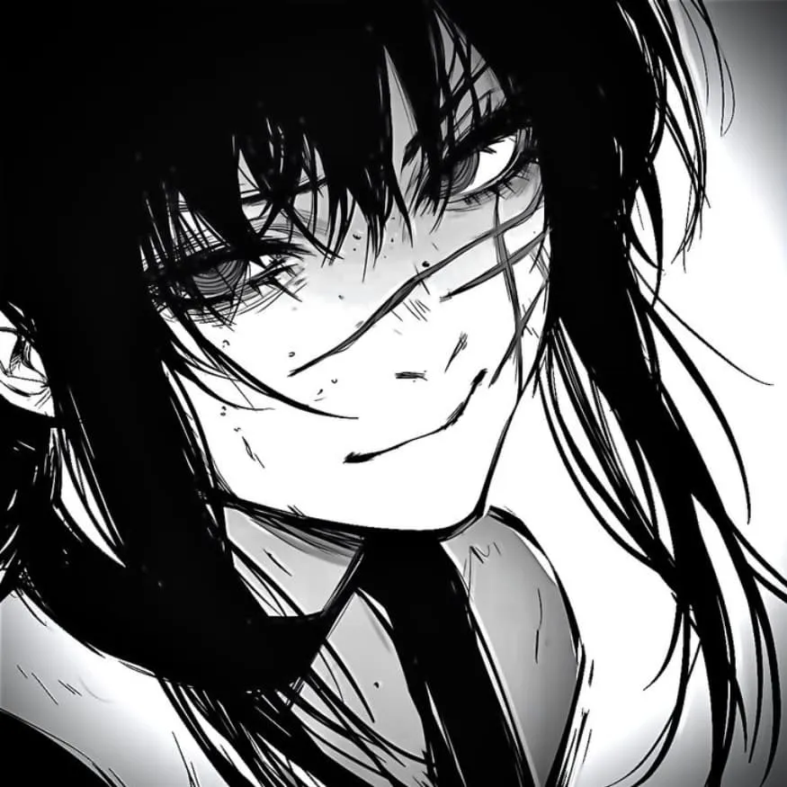 Chainsaw Man PFP #26 (asa, black and white, manga, yoru)