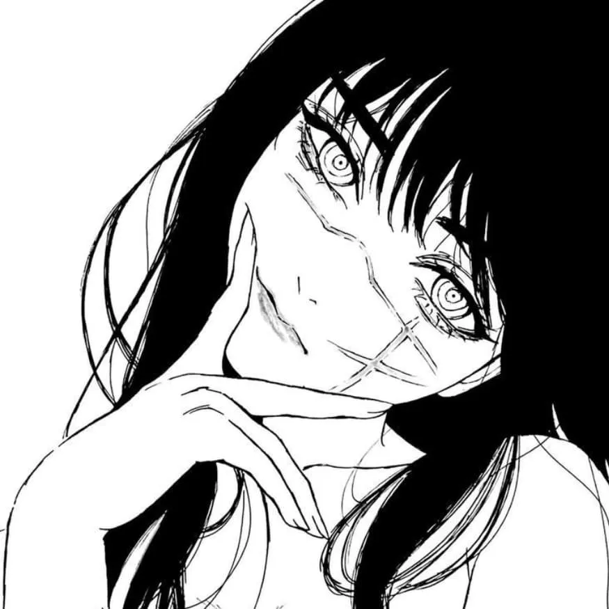 Chainsaw Man PFP #27 (asa, black and white, manga, yoru)