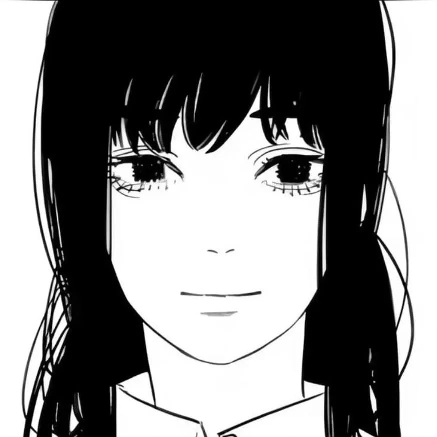 Chainsaw Man PFP #28 (asa, black and white, manga)