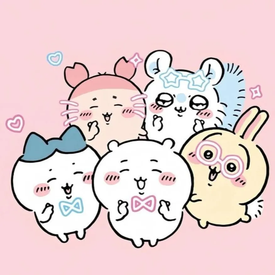 Chiikawa PFP #8 (chiikawa, hachiware, momonga, pink, usagi)
