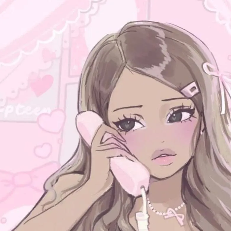 Coquette PFP #12 (bow, drawing, girl, pink)