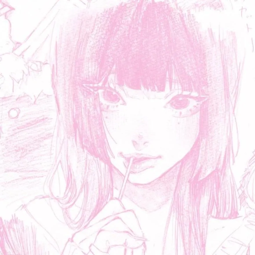 Coquette PFP #5 (drawing, girl, pink)