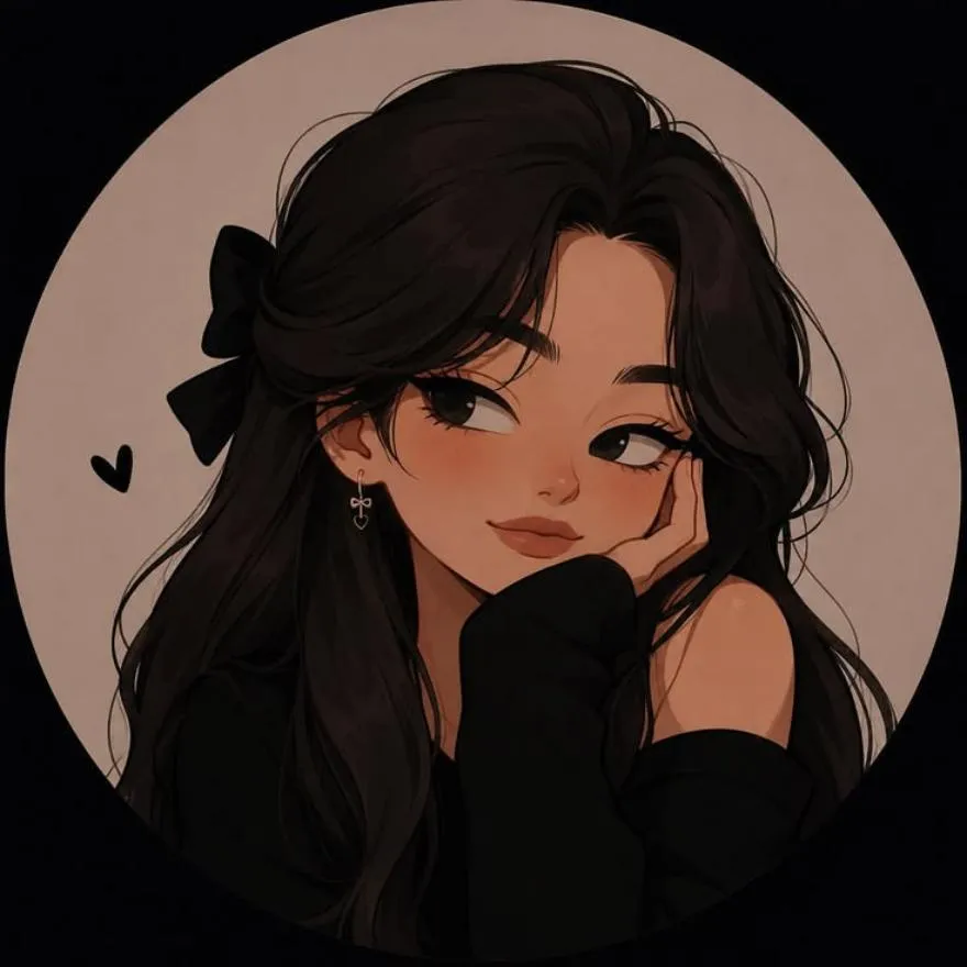 Coquette PFP #8 (aesthetic, bow, drawing, girl)