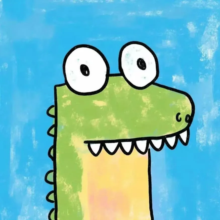 Dinosaur PFP #2 (drawing, funny, green)