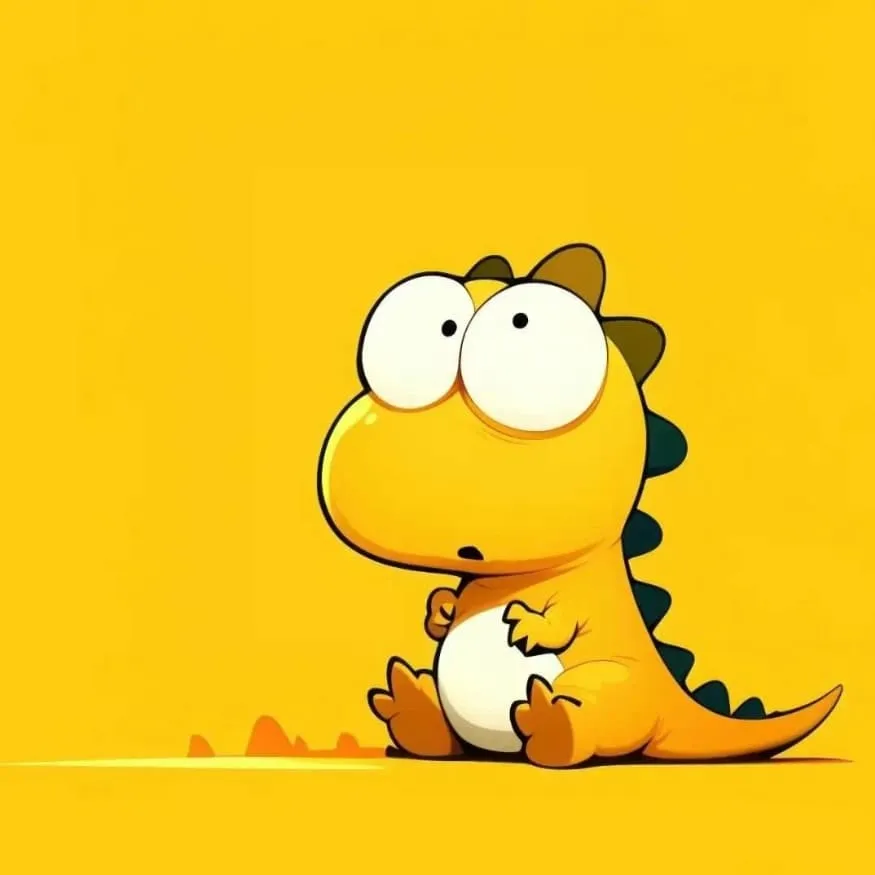 Dinosaur PFP #3 (cartoon, cute, yellow)