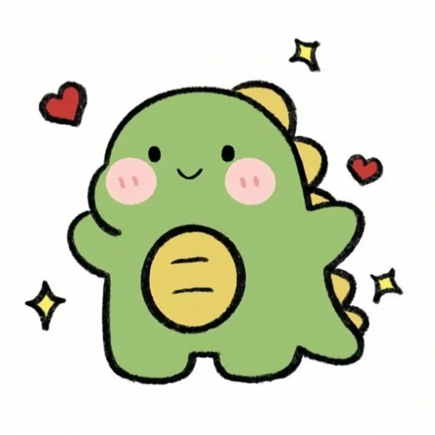 Dinosaur PFP #6 (cartoon, cute, green)