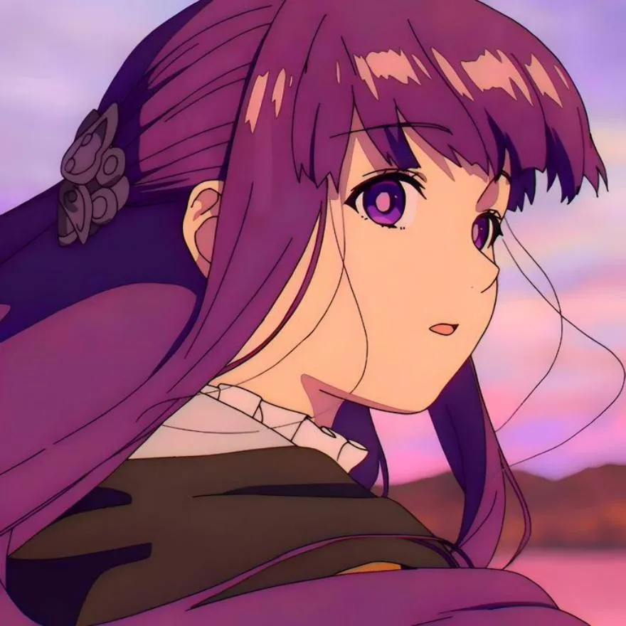 Frieren PFP #13 (aesthetic, fern, purple)