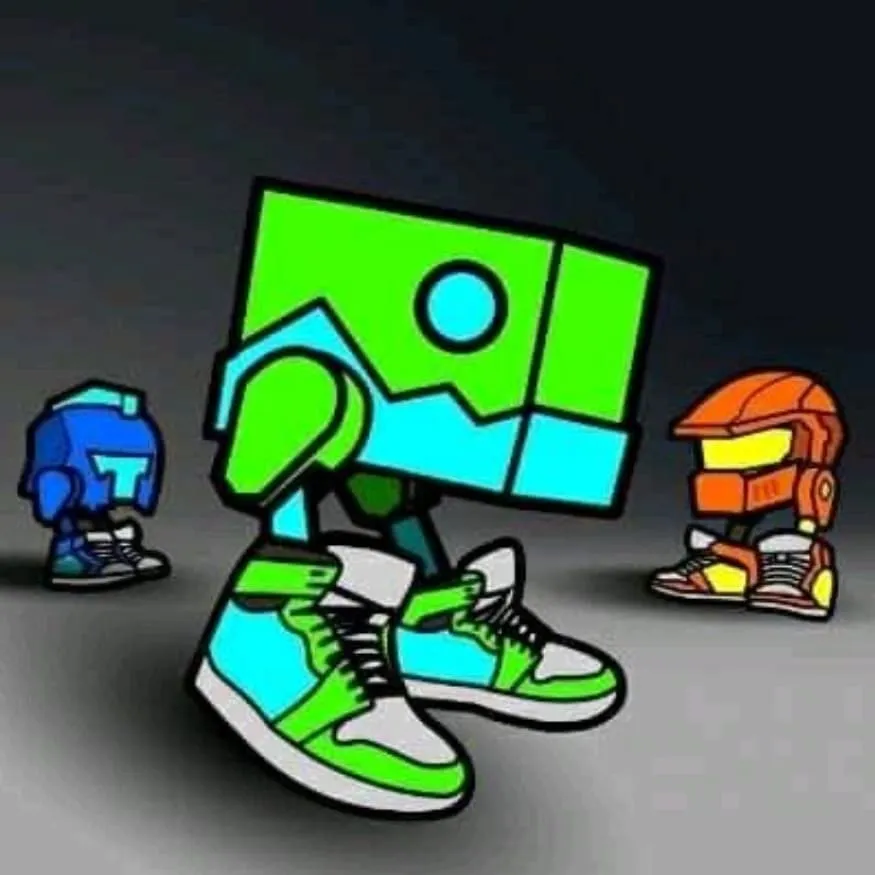 Geometry Dash PFP #8 (cube, funny, green)