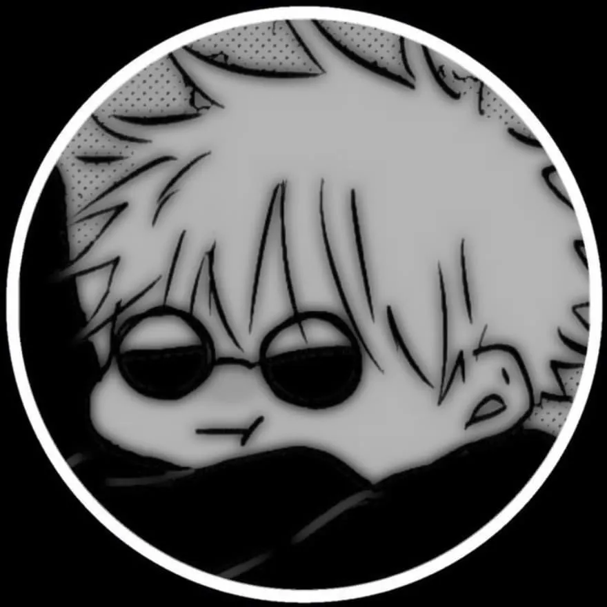 Gojo PFP #29 (black and white, funny, manga)