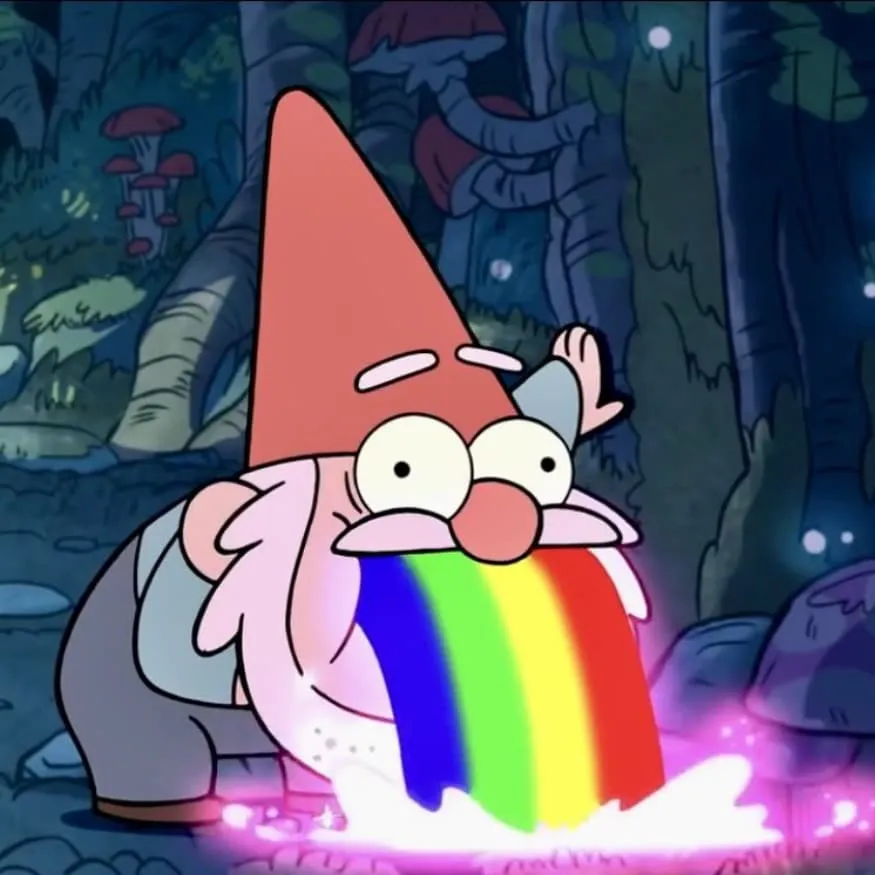 Gravity Falls PFP #5 (funny, gnome, rainbow)