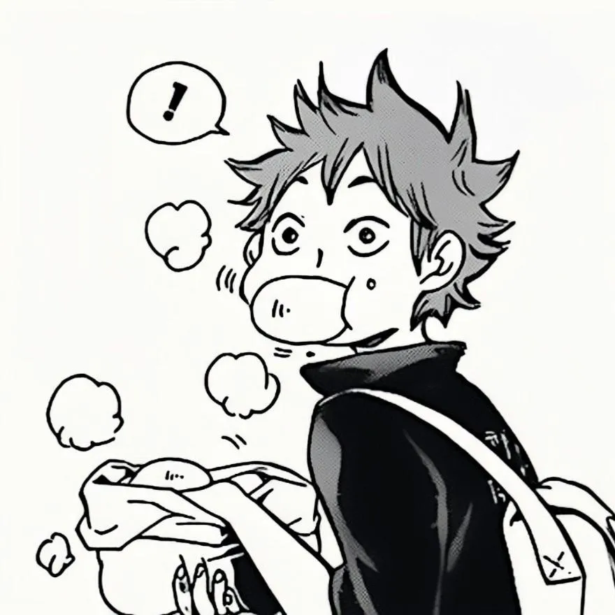 Haikyuu PFP #10 (black and white, funny, hinata, manga)