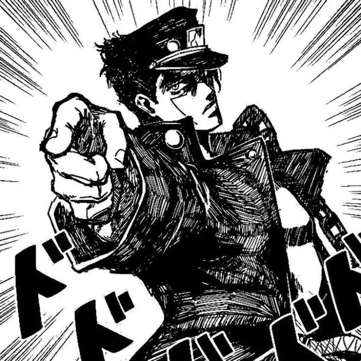 Jojo PFP #6 (black and white, jotaro, manga)