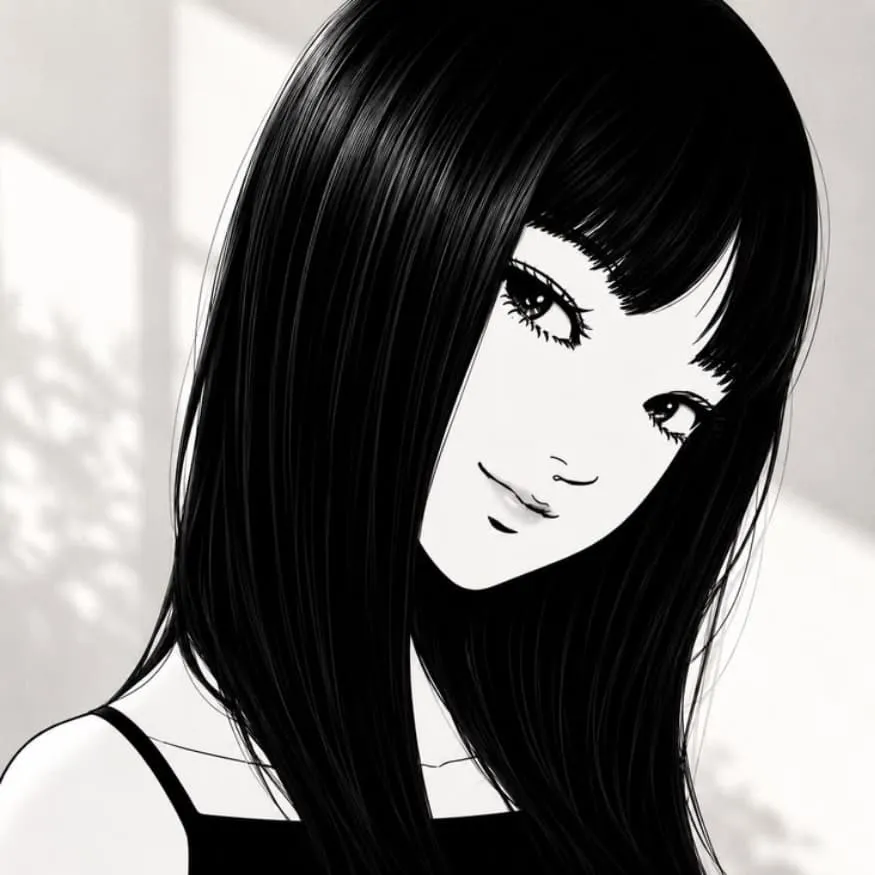 Junji Ito PFP #8 (black and white, manga, tomie)