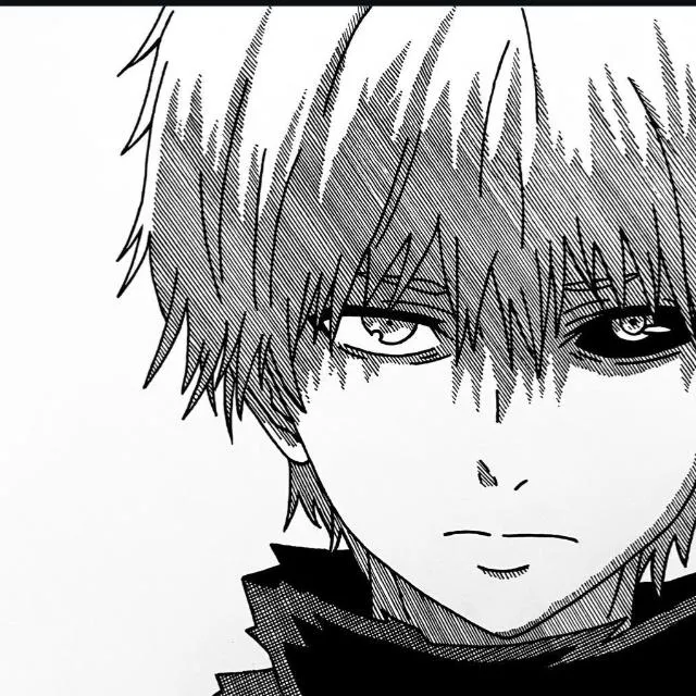 Kaneki PFP #12 (black and white, kakugan, manga)
