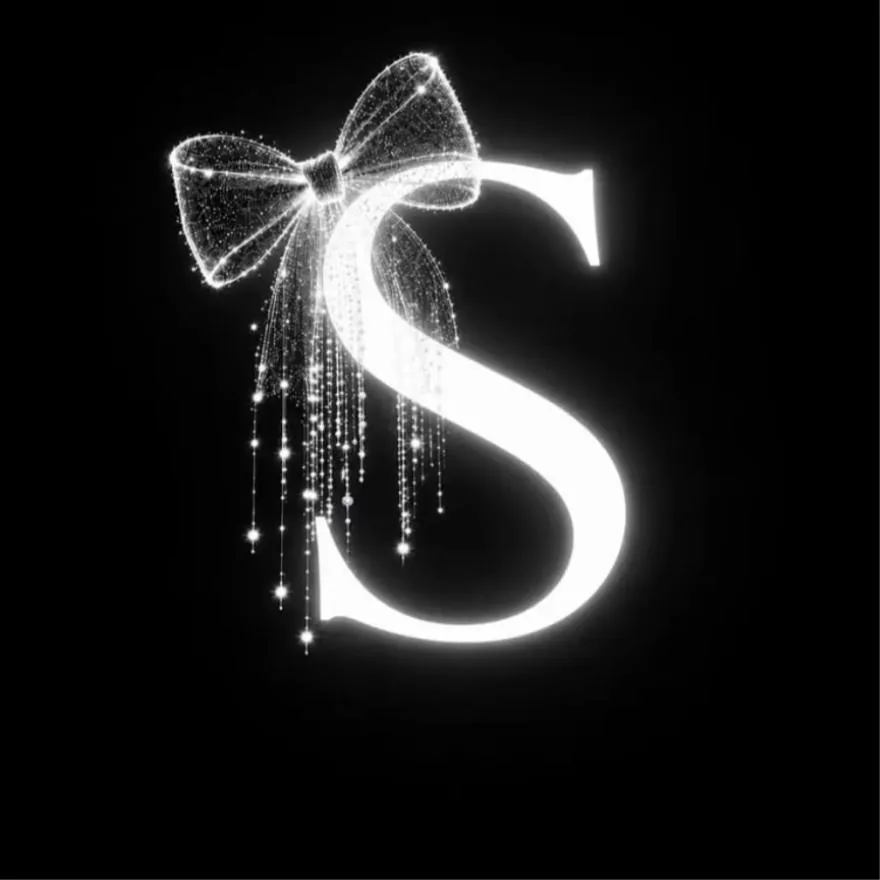 Letter PFP #30 (black, bow, s)