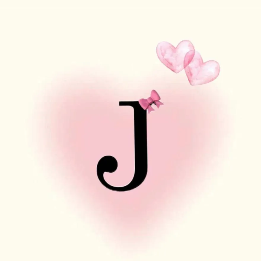 Letter PFP #39 (heart, j, pink)
