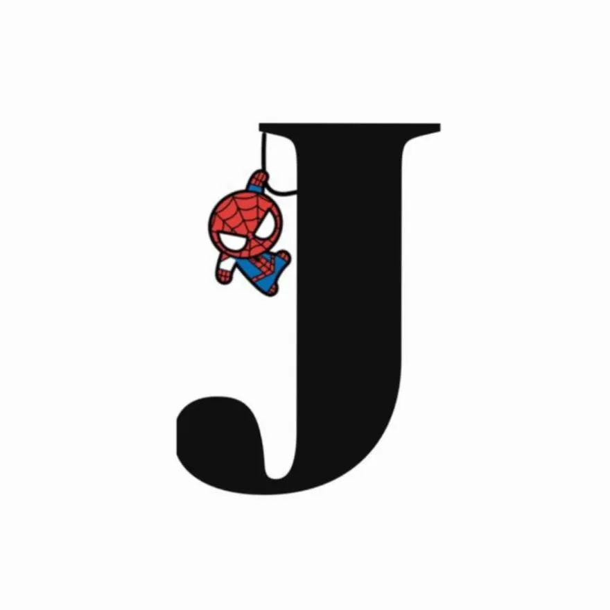 Letter PFP #40 (black, j, spider man)