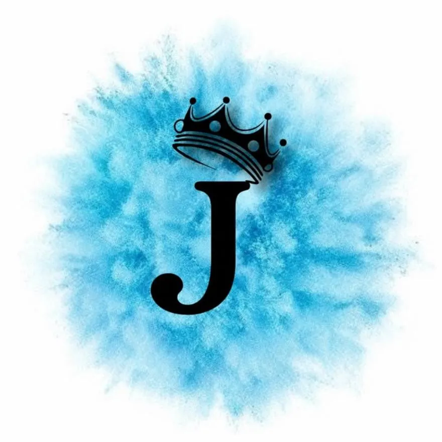 Letter PFP #41 (blue, crown, j)
