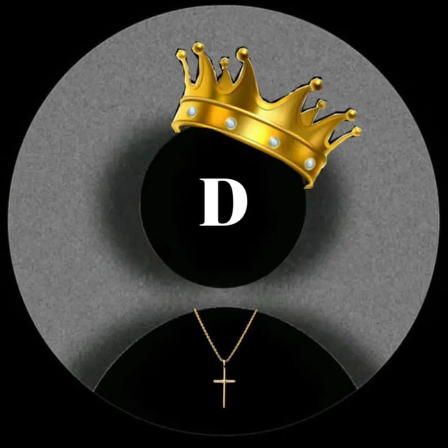 Letter PFP #48 (black, crown, d)