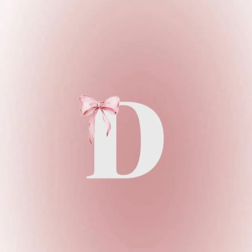 Letter PFP #49 (bow, d, pink)