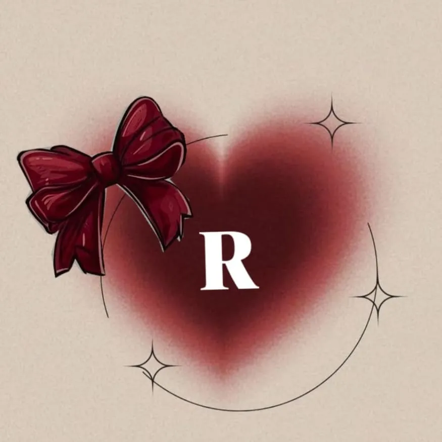 Letter PFP #57 (aesthetic, bow, heart, r)