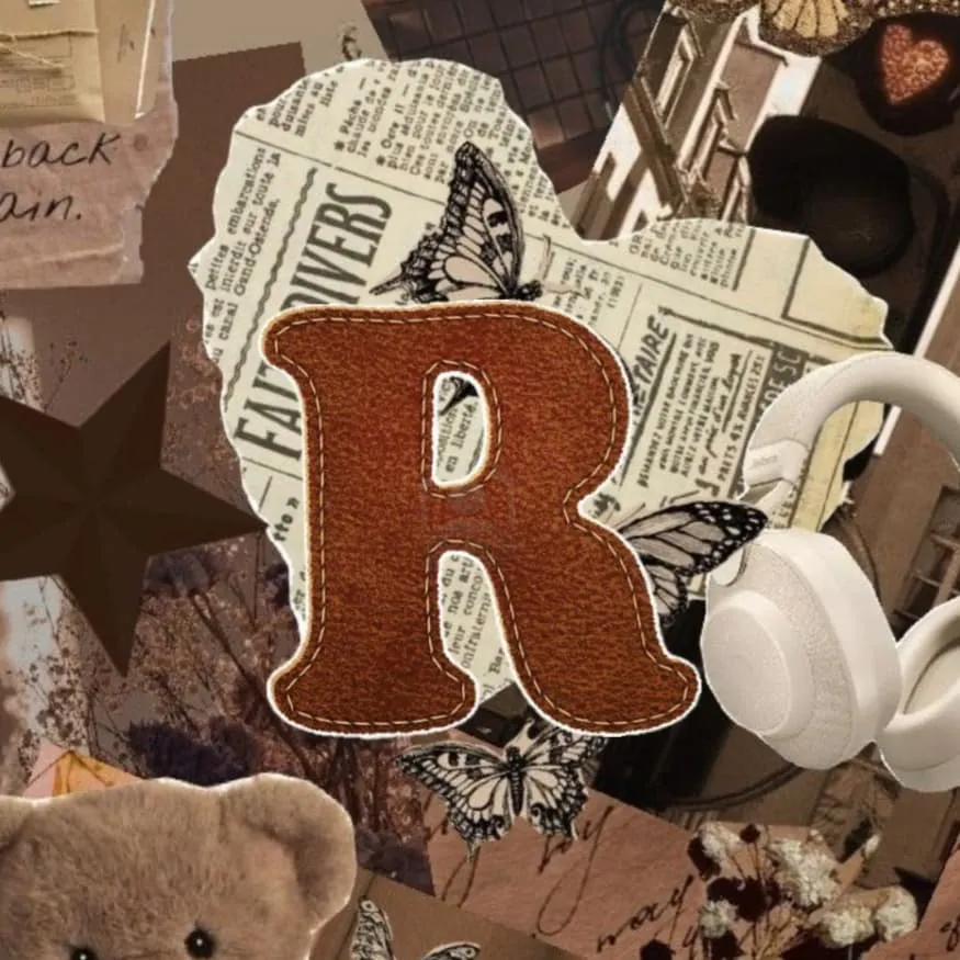 Letter PFP #60 (aesthetic, brown, r)