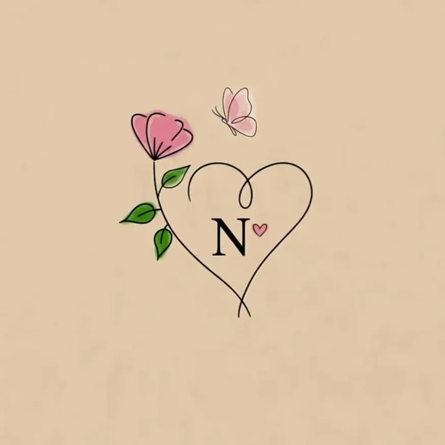 Letter PFP #63 (aesthetic, flower, heart, n)