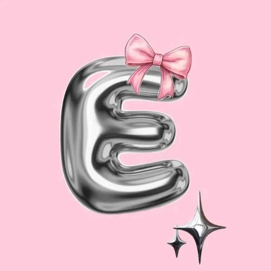 Letter PFP #65 (aesthetic, bow, e, pink)