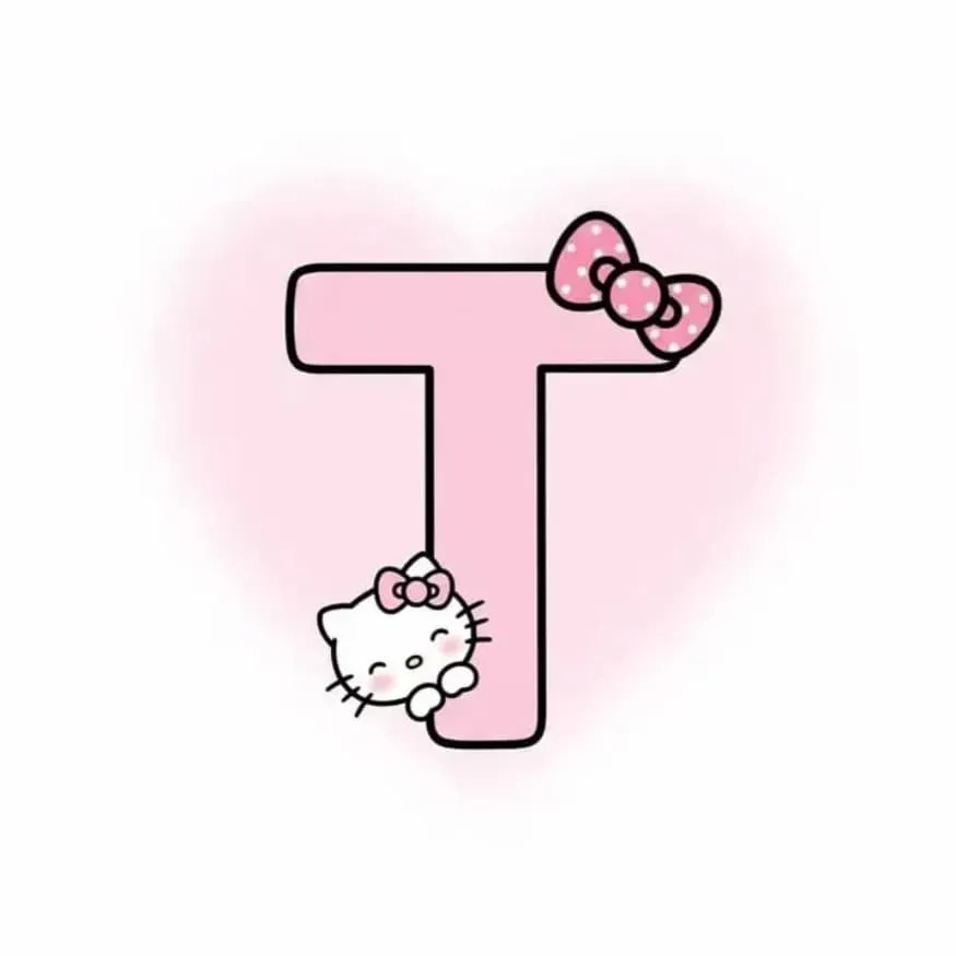 Letter PFP #70 (cute, hello kitty, pink, t)