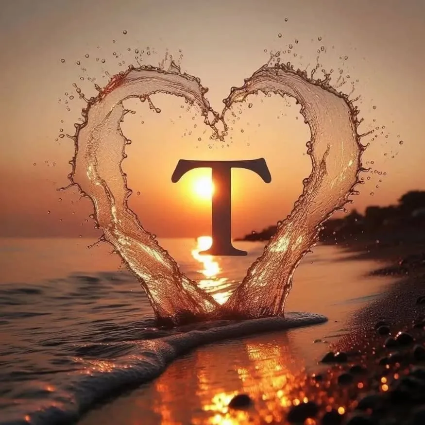 Letter PFP #72 (aesthetic, heart, sunset, t)