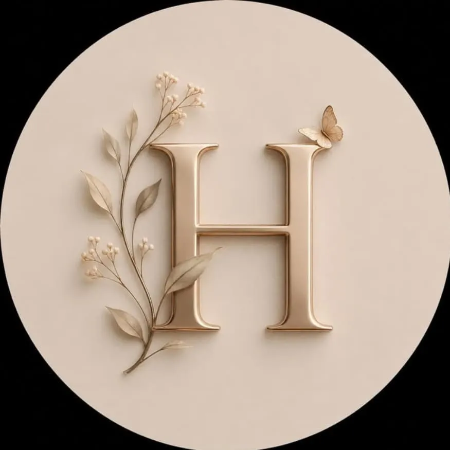 Letter PFP #74 (aesthetic, flower, gold, h)