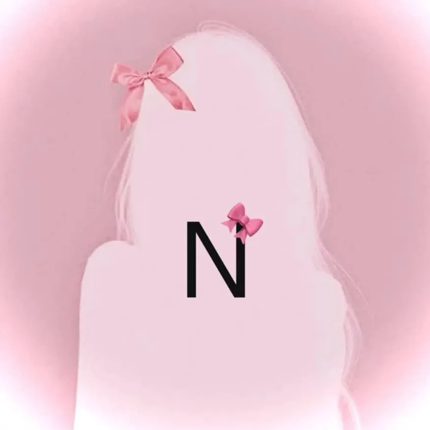 Letter PFP #81 (aesthetic, bow, n, pink)