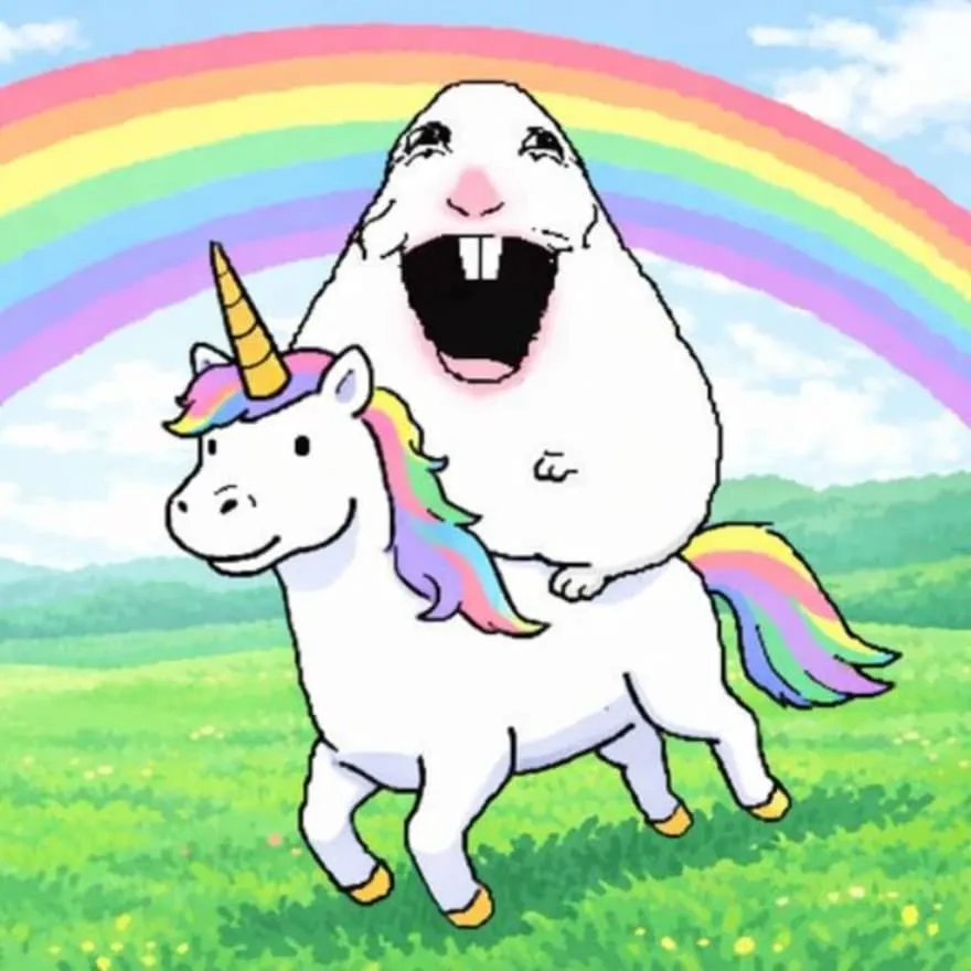 Meme PFP #45 (funny, hamster, rainbow)